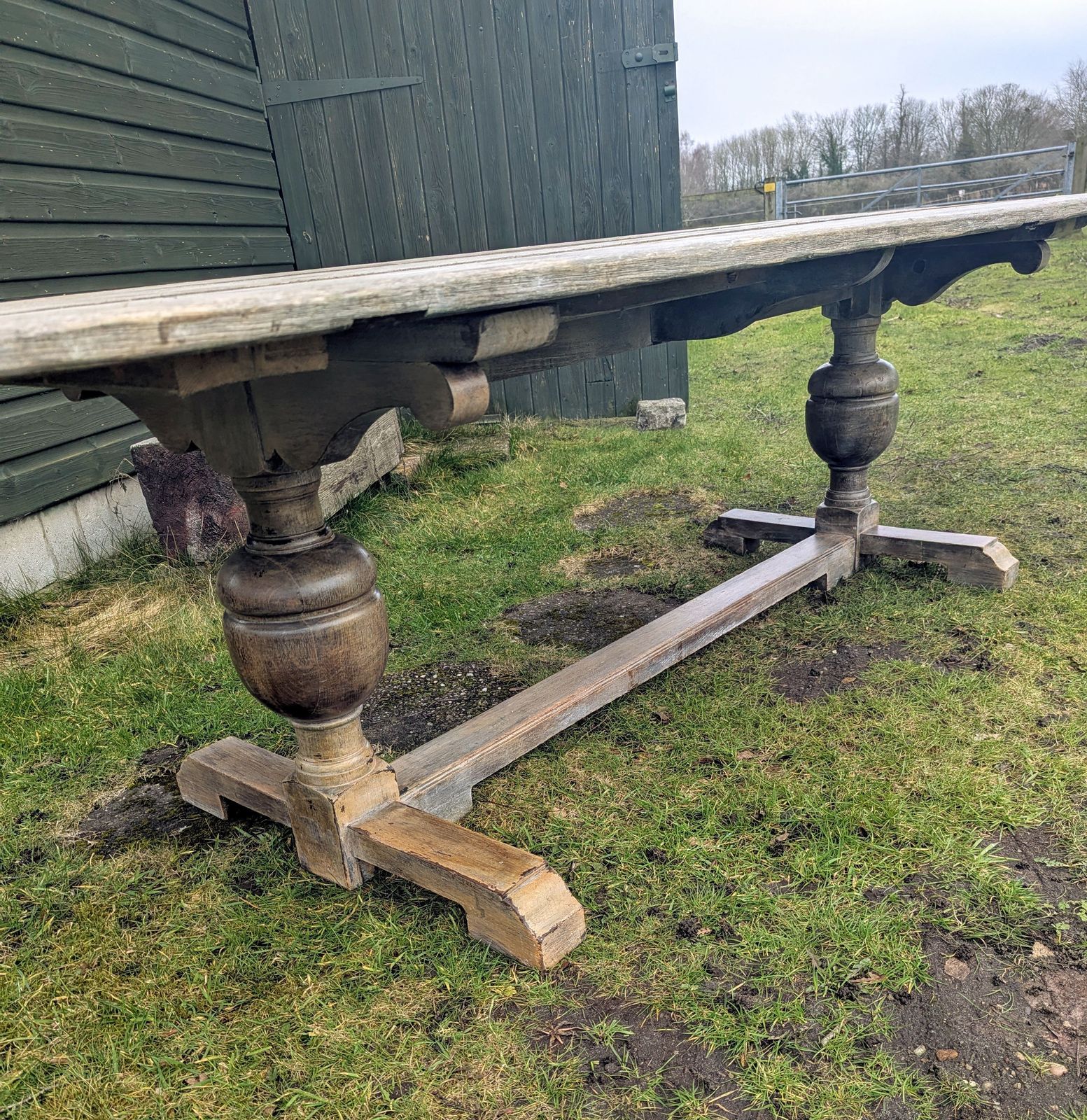 Vintage Extra Large Pine Refectory Table,  Shaped Legs Delivery Available 0009. photo buy