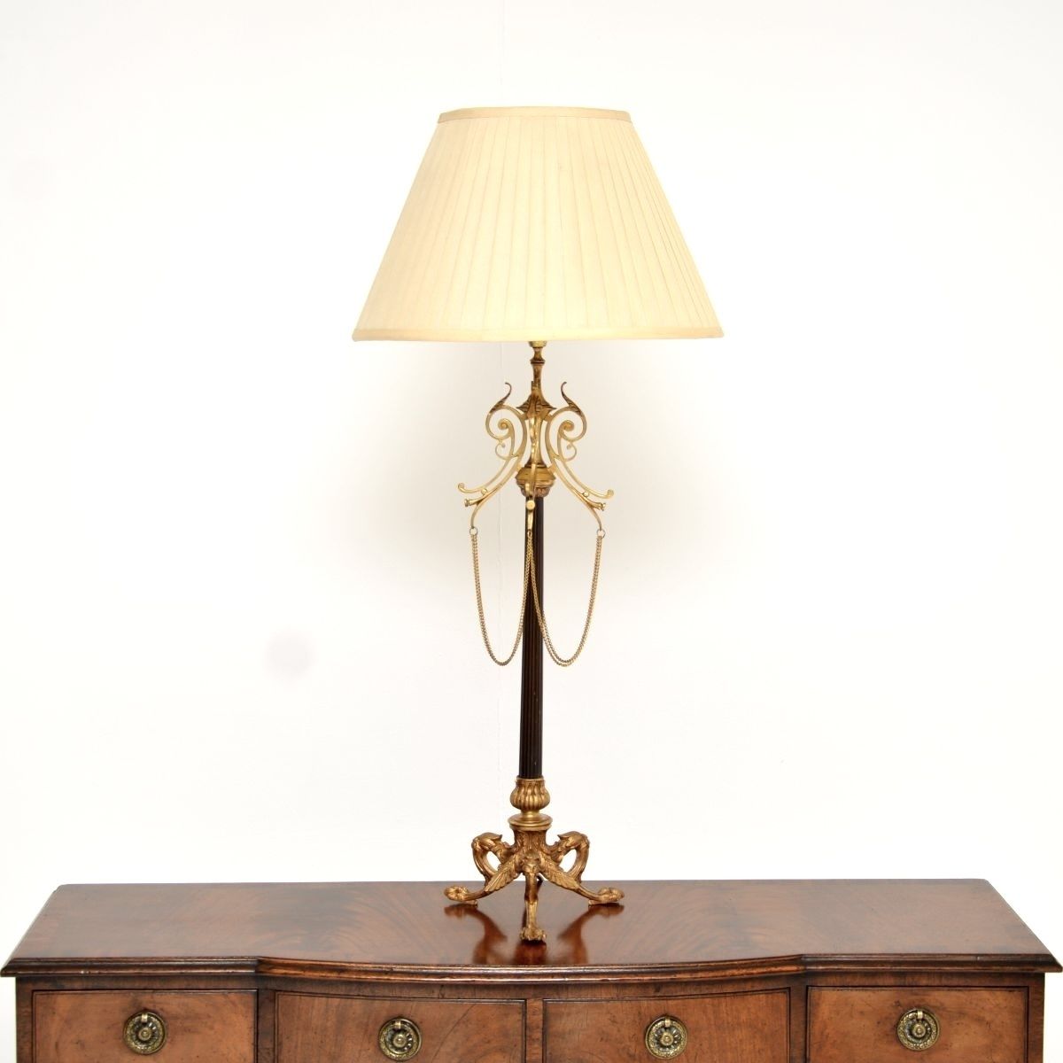 Antique French Gilt Metal Table Lamp