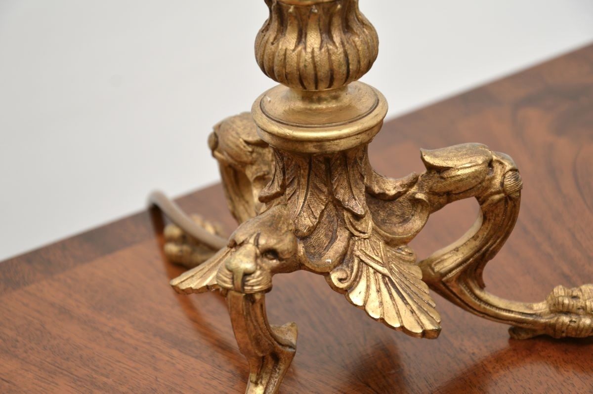 Antique French Gilt Metal Table Lamp photo vintage
