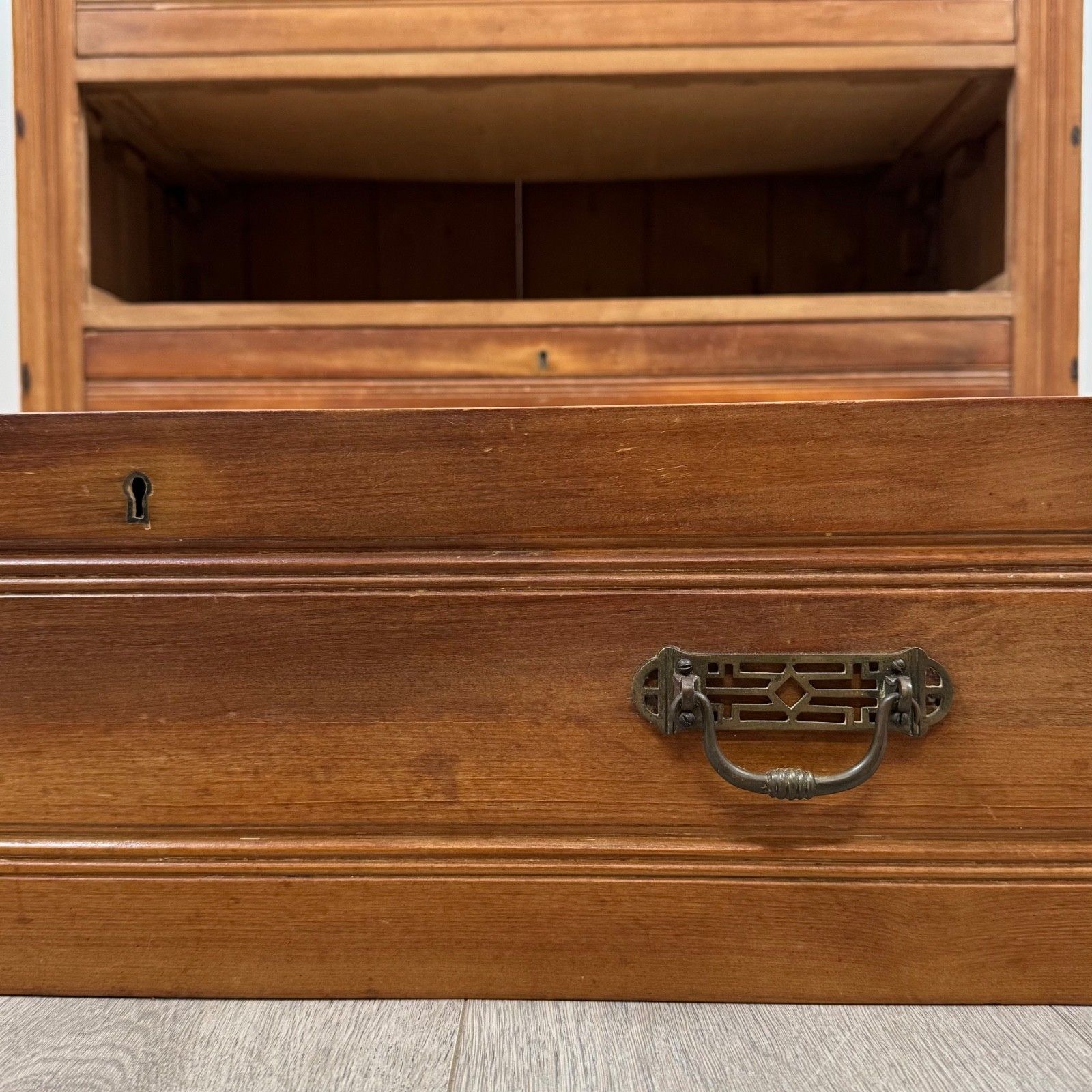 Furniture Antique 20th Century Rustic Satinwood Chest Of Drawers photo