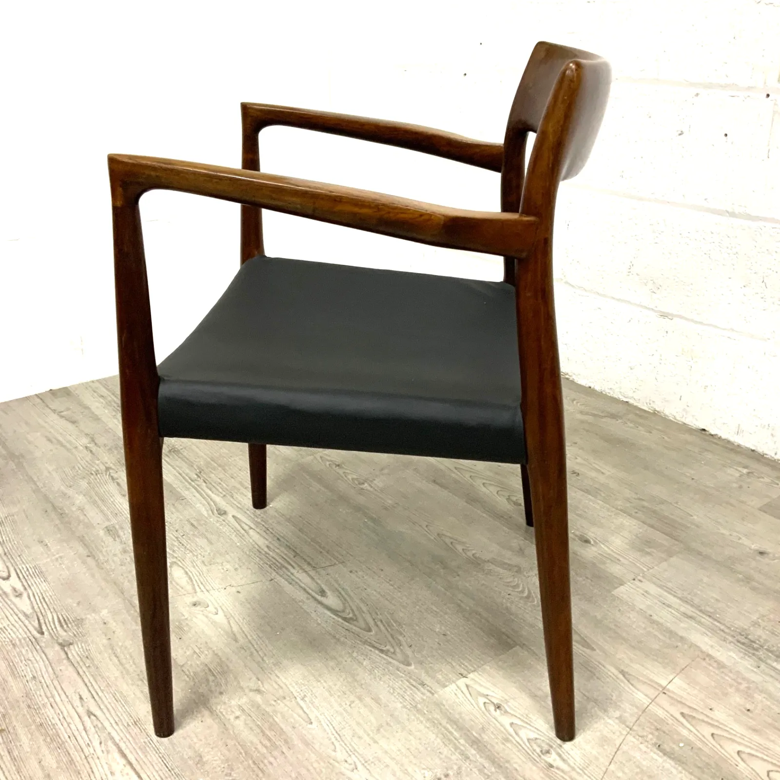 Neil’s Otto Moller Danish Rosewood Model 57 Office Library Chair   Black Leather photo 2495.0