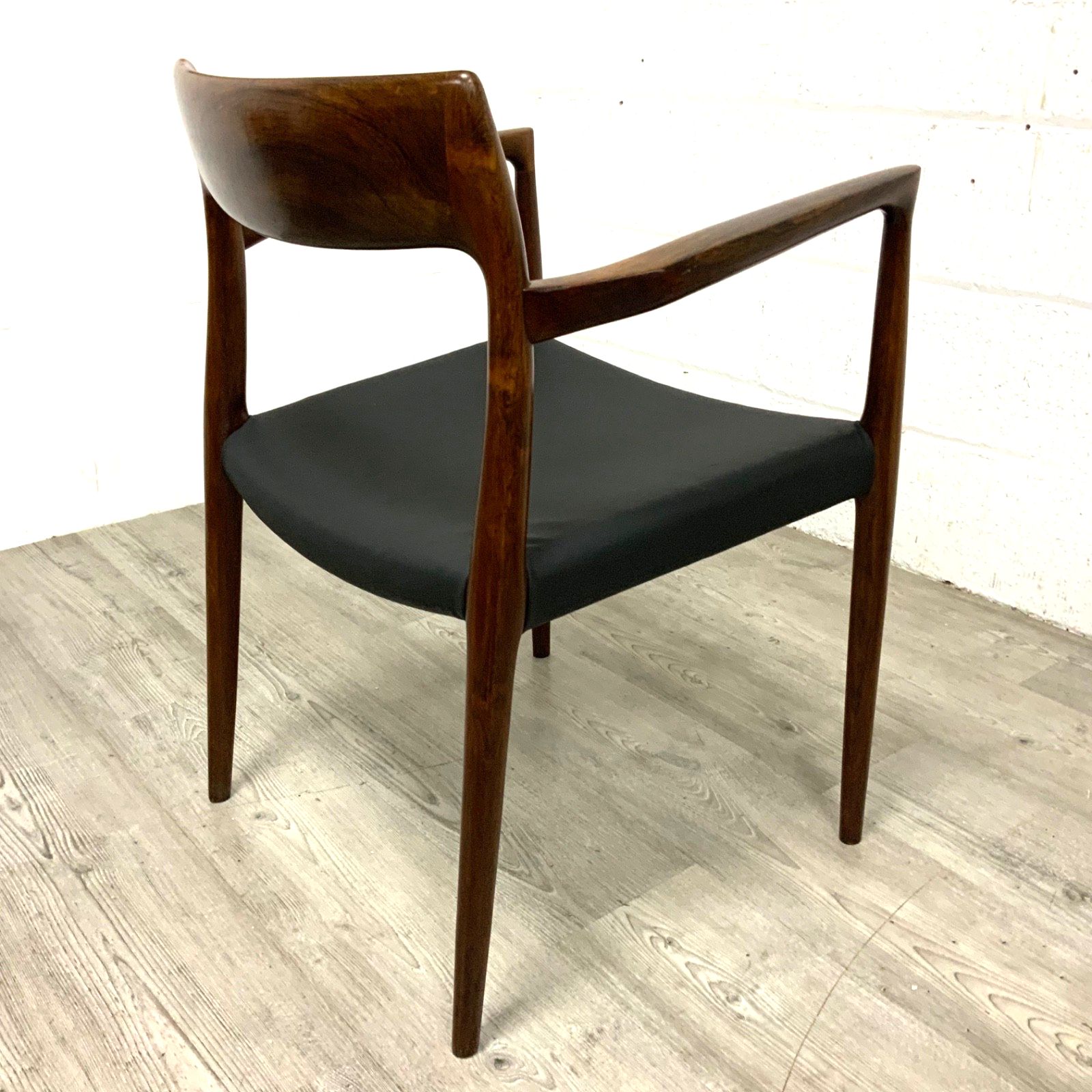 Neil’s Otto Moller Danish Rosewood Model 57 Office Library Chair   Black Leather photo buy