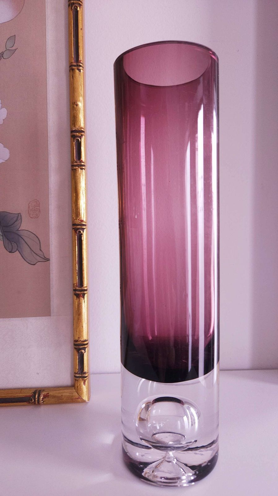 1960's Scandinavian, Amethyst Glass Vase With Bubble Base By Tapio Wirkkala photo furniture