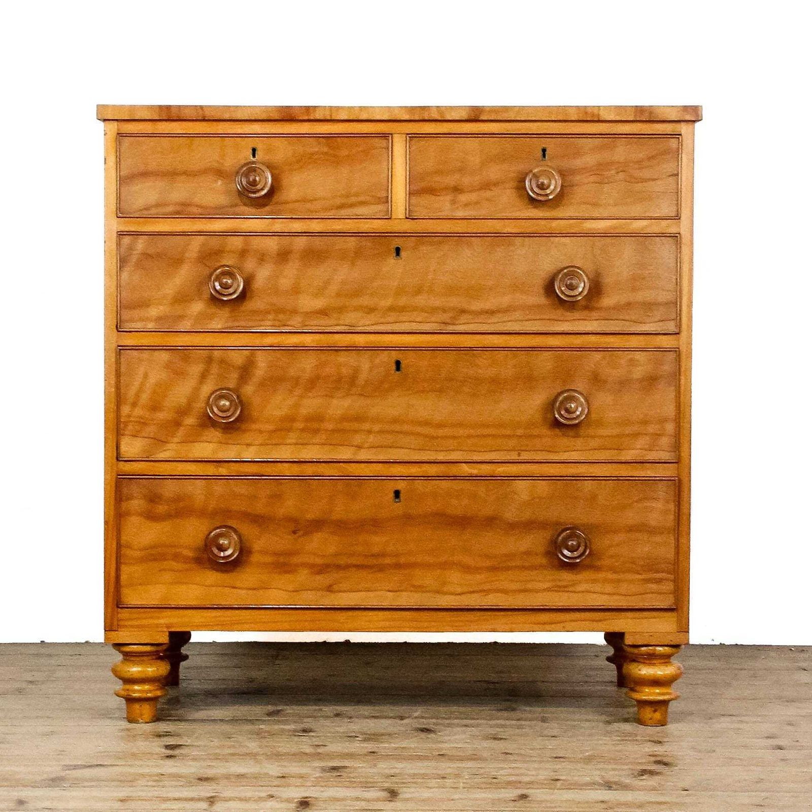 Antique Satin Walnut Chest Of Drawers