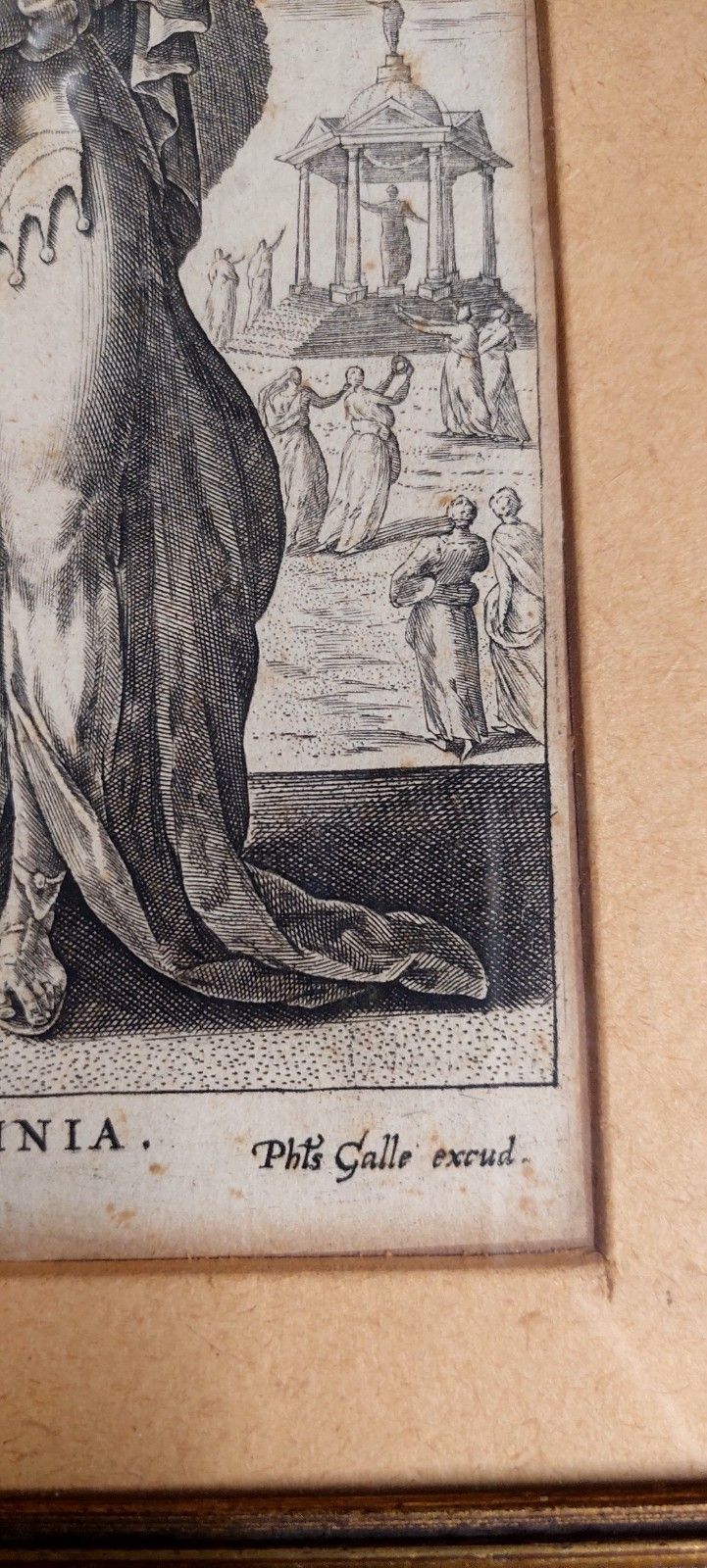 Philip Galle (1537 1612) "Virginia" Bulino Engraving photo vinterior