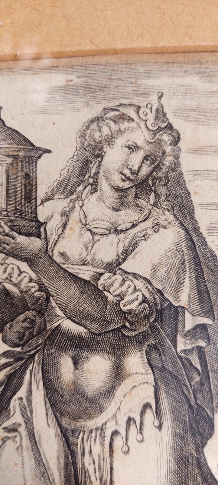photo for sale Philip Galle (1537 1612) "Virginia" Bulino Engraving