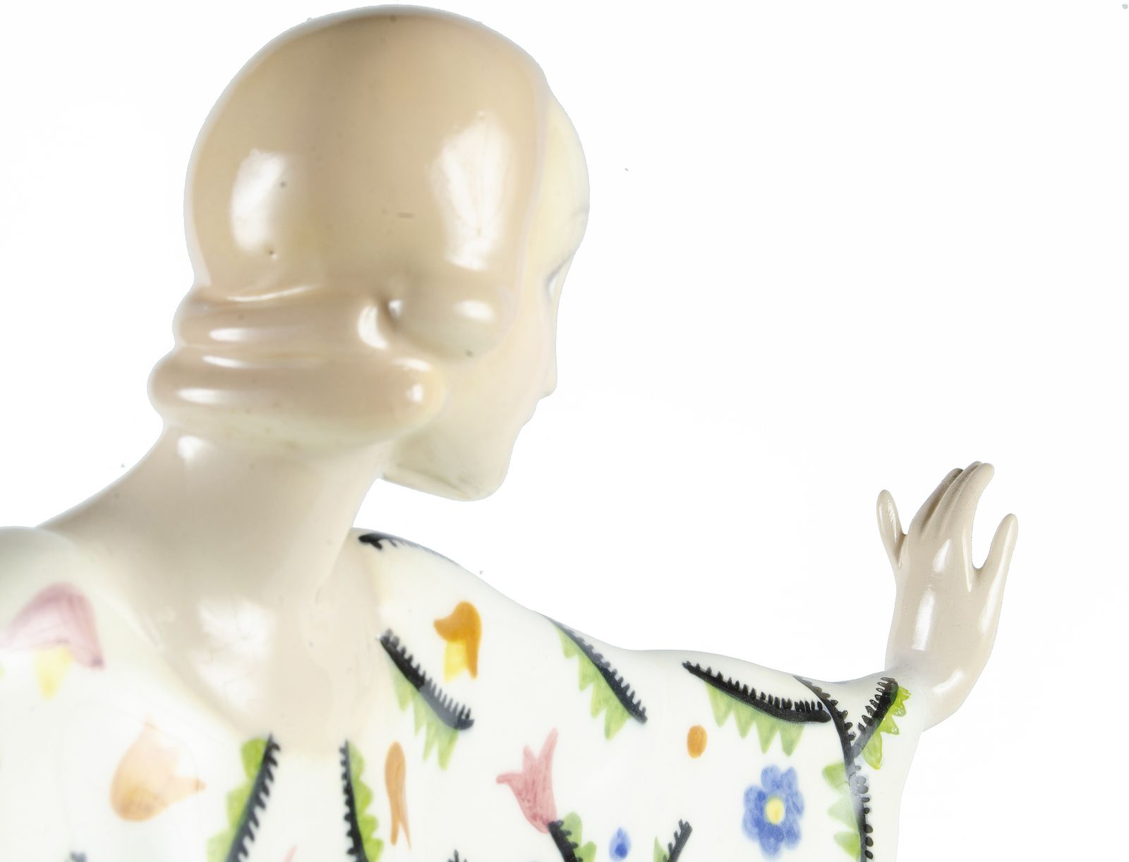 1940s Art Déco Torino Painted And Glazed Ceramic Figurine 'Ambretta Dancer' By Sandro Vaccetti For The Firm Essevi, Italy photo 2000.0