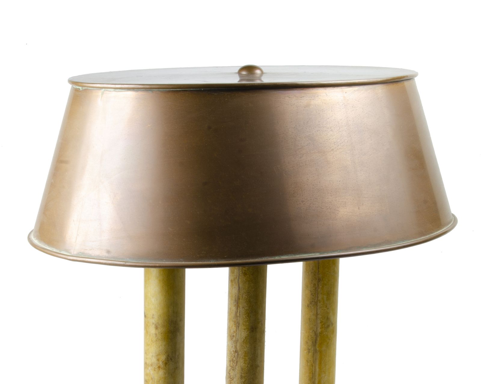 Mid 20th Century Modern Bouillotte Table Lamp With Brass Body And Shade, Italy photo for sale