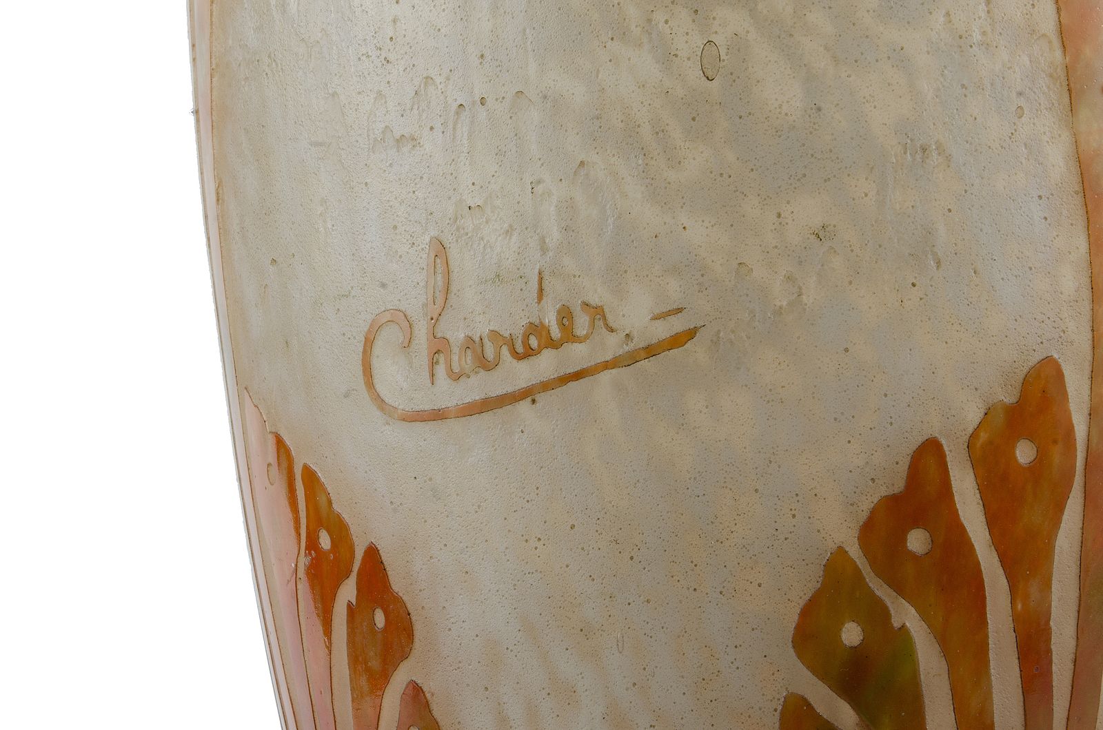 1920s Art Déco French Le Verre Français Frosted Glass Vase With Algae Pattern Decoration Designed By Charder photo vinterior