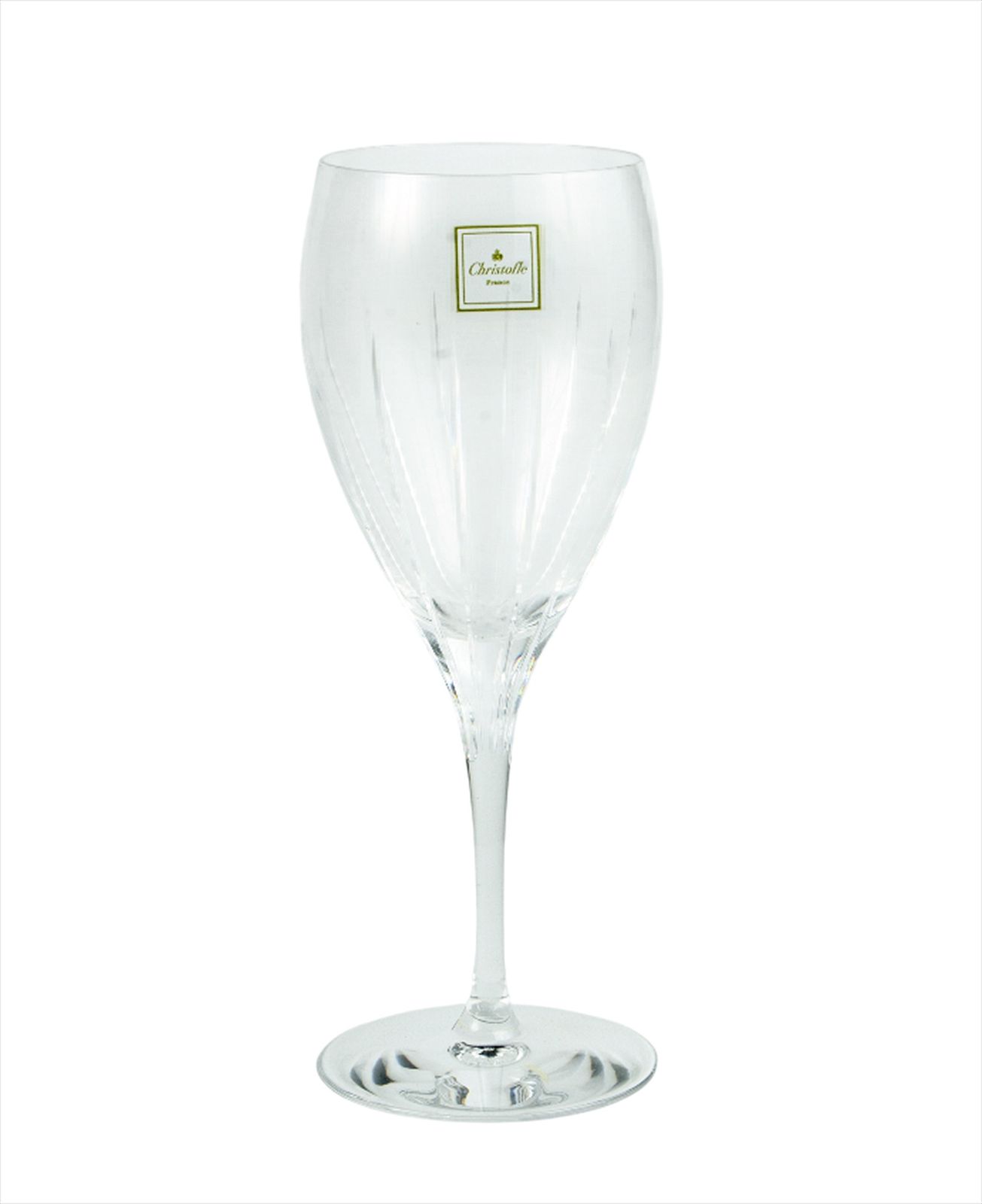 Set Of Six 1990s Blown Crystal White Wine Glasses From The 'Iriana' Collection With Box By Christofle, France photo furniture