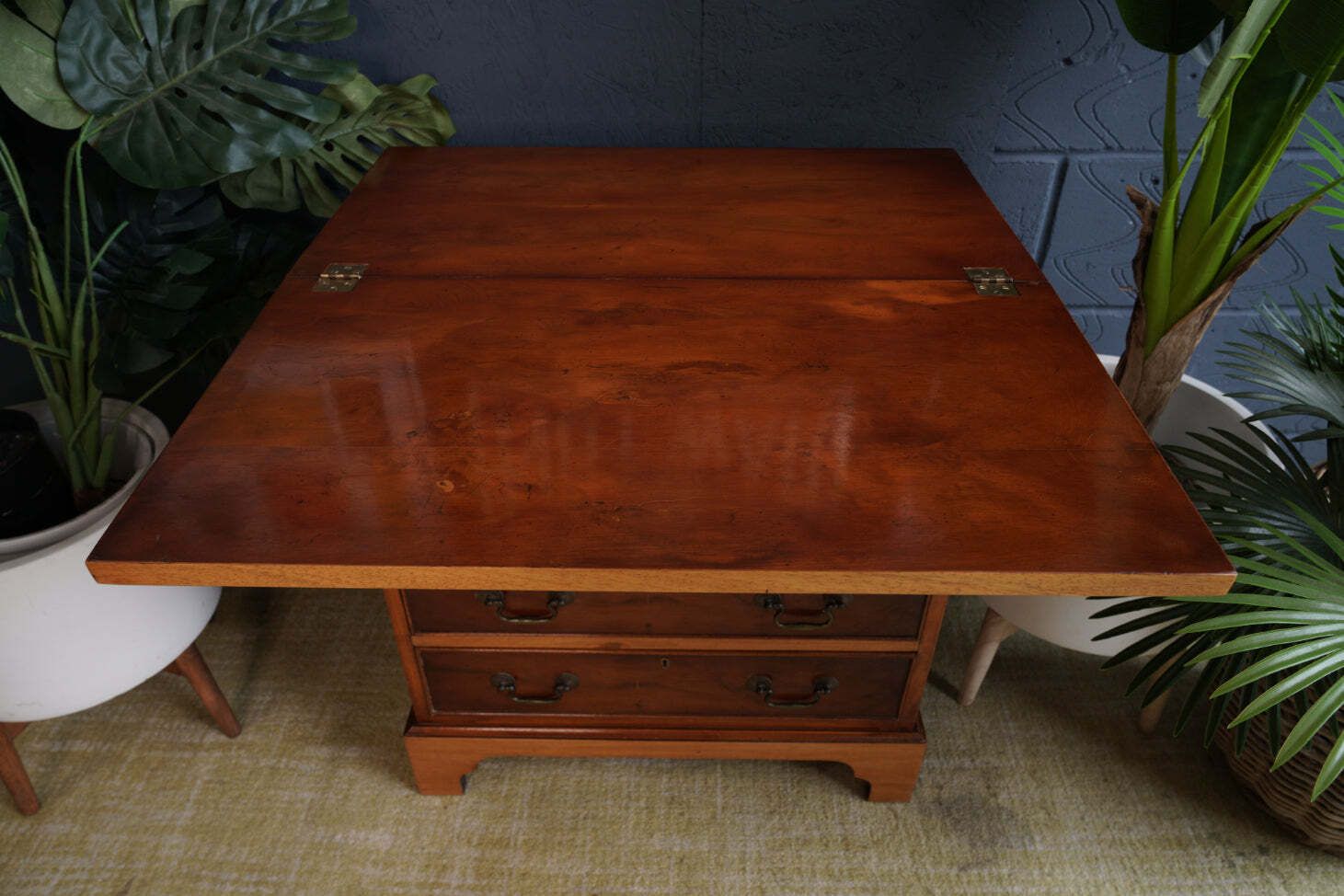 Antique Yew Wood Bureau — Georgian Style Elegance photo 275.0