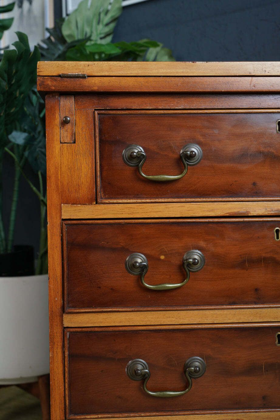 photo for sale Antique Yew Wood Bureau — Georgian Style Elegance