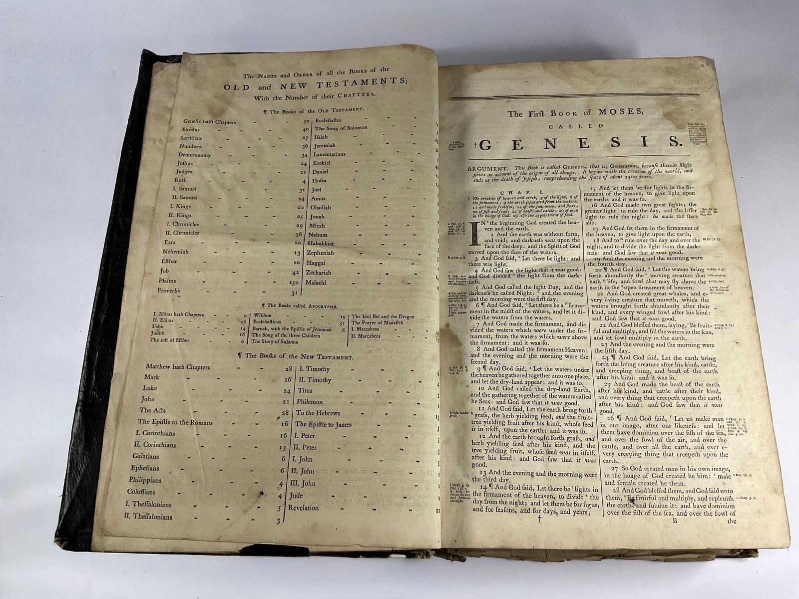 Antique Bible, Milliken & Little 1777 With Apocrypha. photo 495.0
