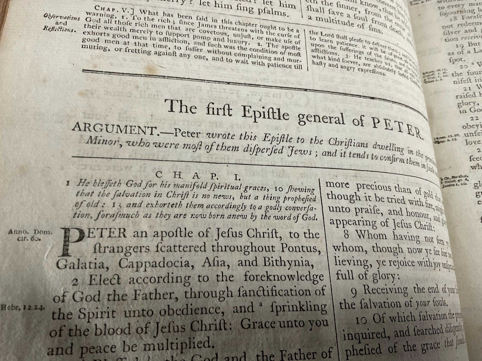 photo vinterior Antique Bible, Milliken & Little 1777 With Apocrypha.