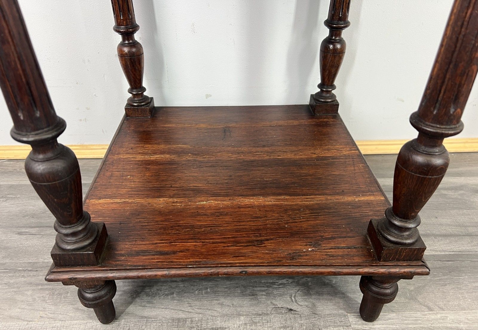 Bedside Table Antique French Oak Marble Top Cabinet Nightstand Lot 4806 photo buy