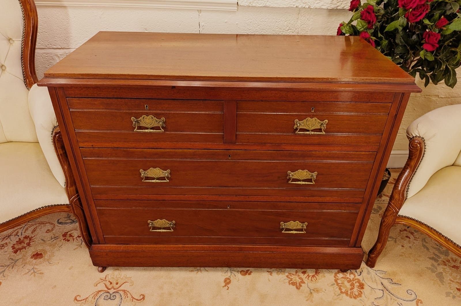 Victorian Mahogany Chest Of Two Over Two Drawers