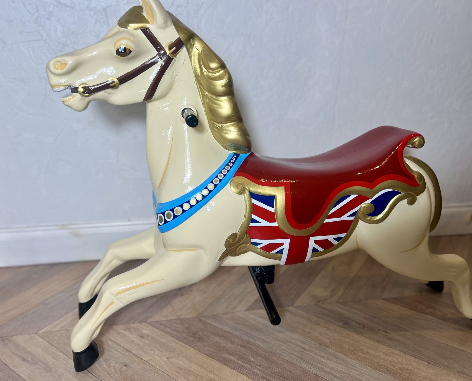 Rare Large Fairground Carousel Jumper Horse – Floor Standing Statement Piece photo furniture