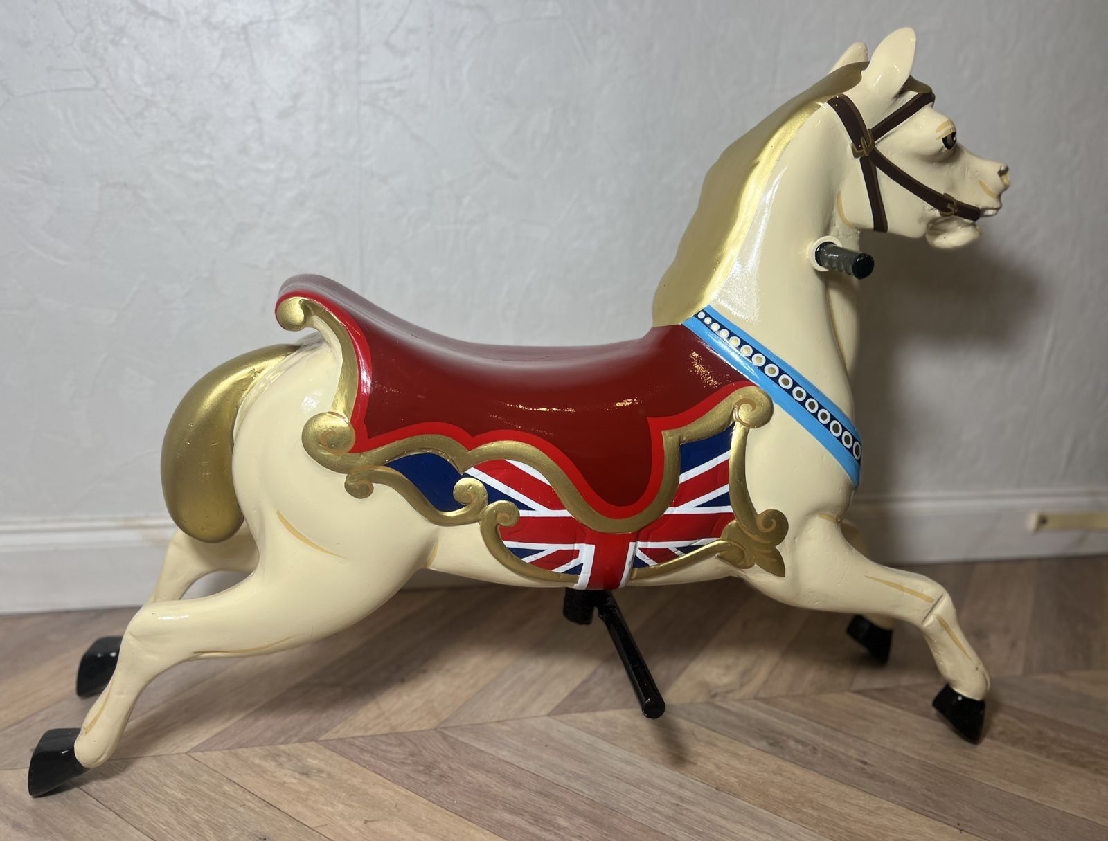1900.0 Rare Large Fairground Carousel Jumper Horse – Floor Standing Statement Piece photo
