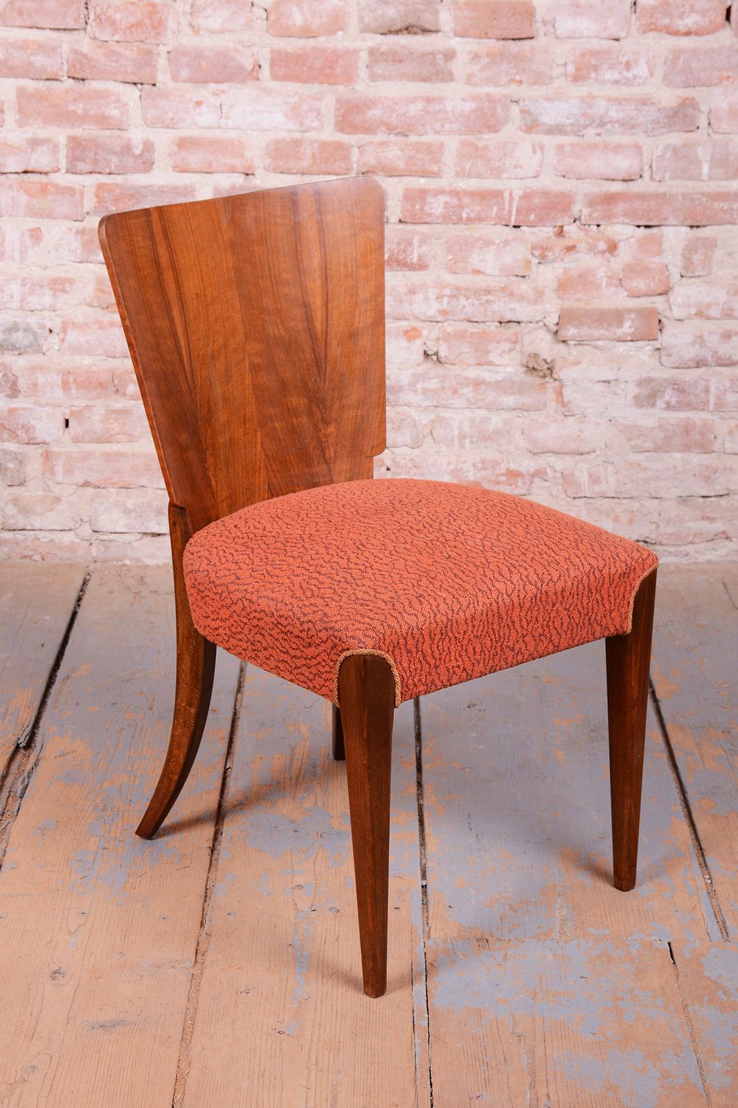 Set Of 4 Original Art Deco Chairs, J. Halabala, Up Zavody, Walnut, Czech, 1940s photo vinterior