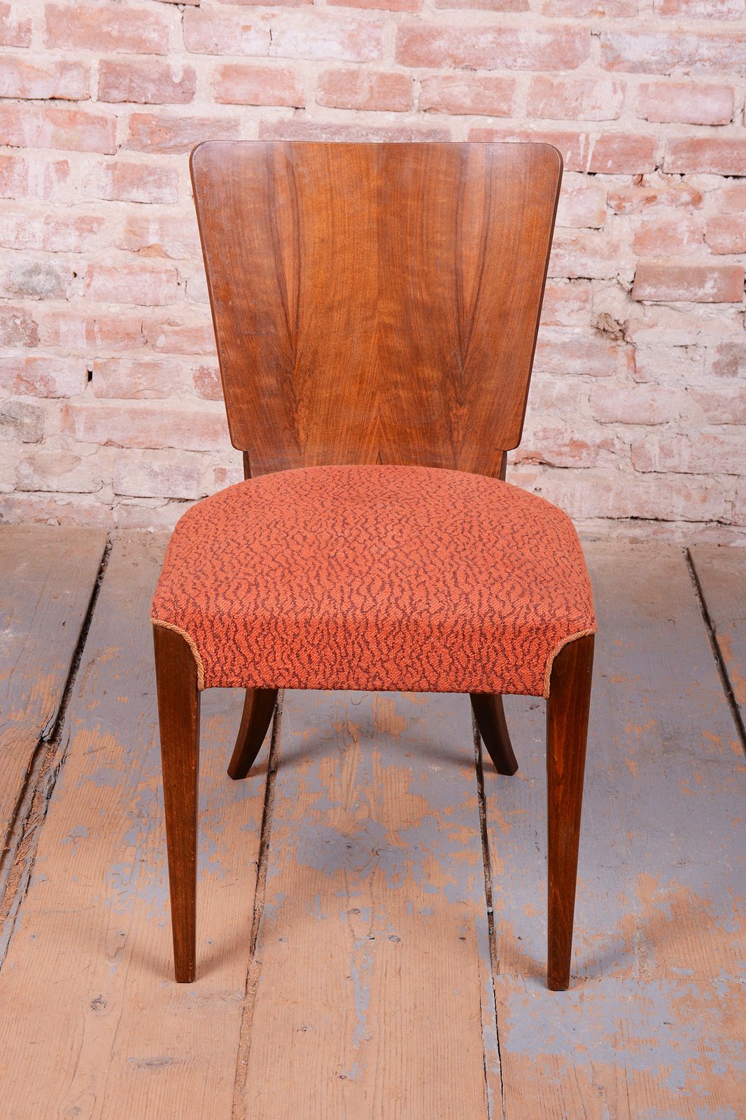 Set Of 4 Original Art Deco Chairs, J. Halabala, Up Zavody, Walnut, Czech, 1940s photo buy
