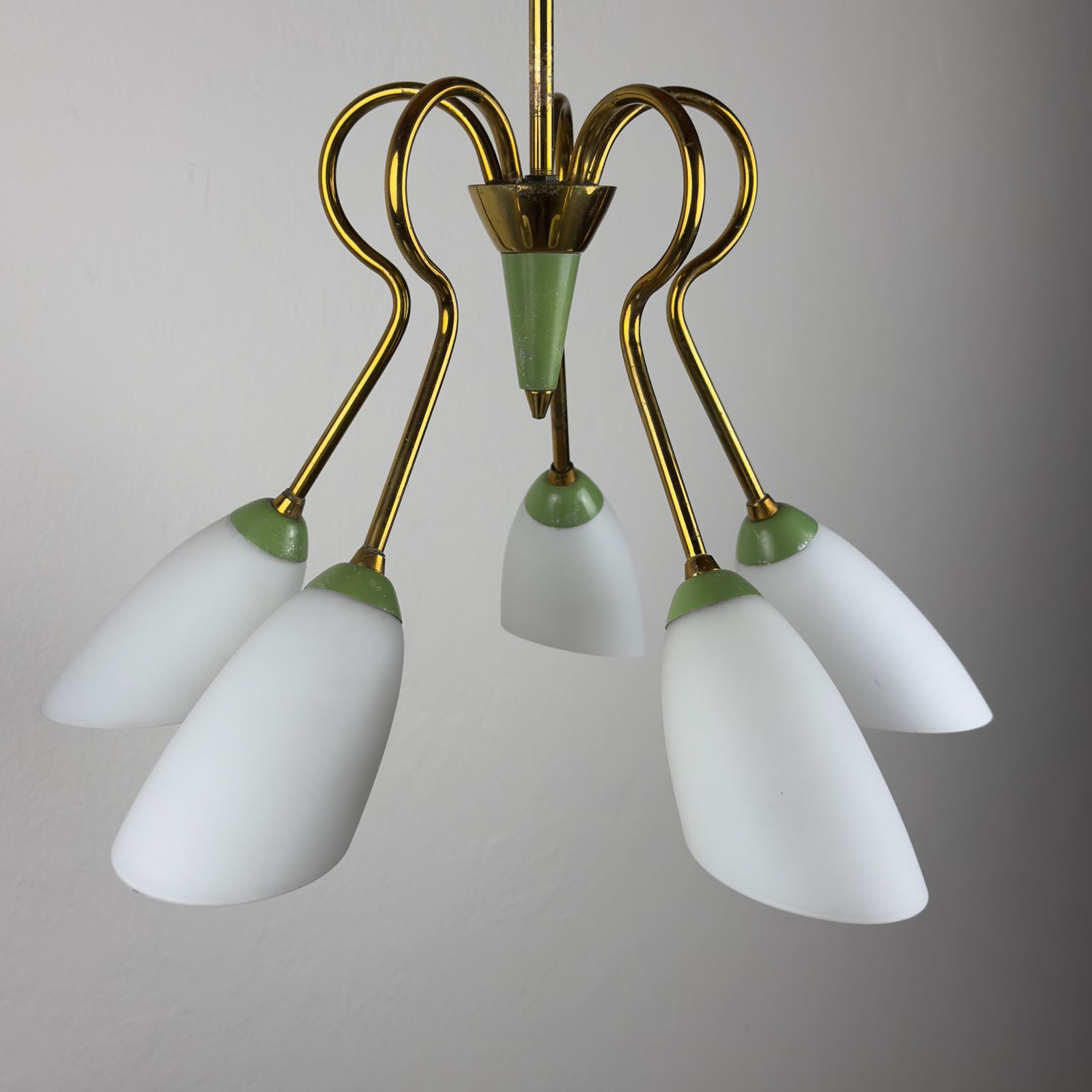 Lighting Vintage Stilnovo Chandelier, Italy 1940 50s photo