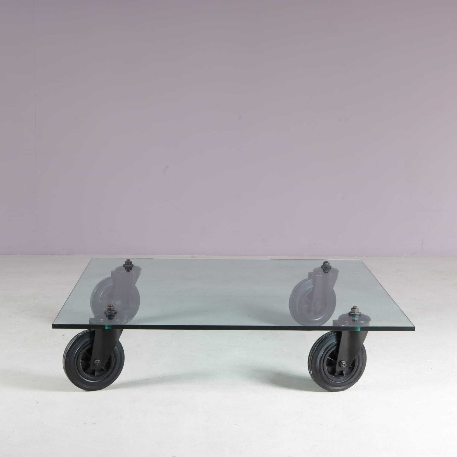 1980s “Table With Wheels” By Gae Aulenti For Fontana Arte, Italy photo vinterior