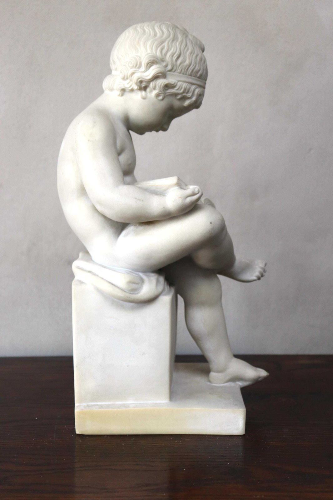 Classic Marble Statue Of A Reading Child Italian Neoclassical Sculpture Style (St.284) photo buy