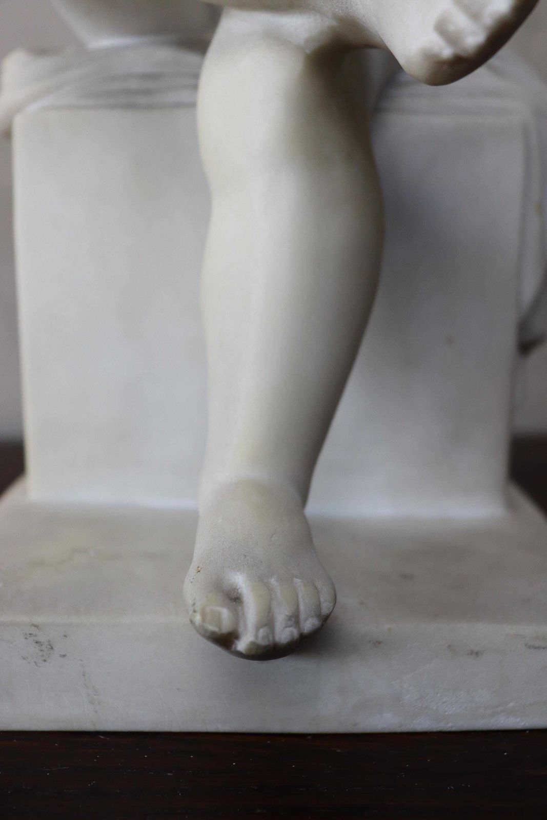 photo for sale Classic Marble Statue Of A Reading Child Italian Neoclassical Sculpture Style (St.284)