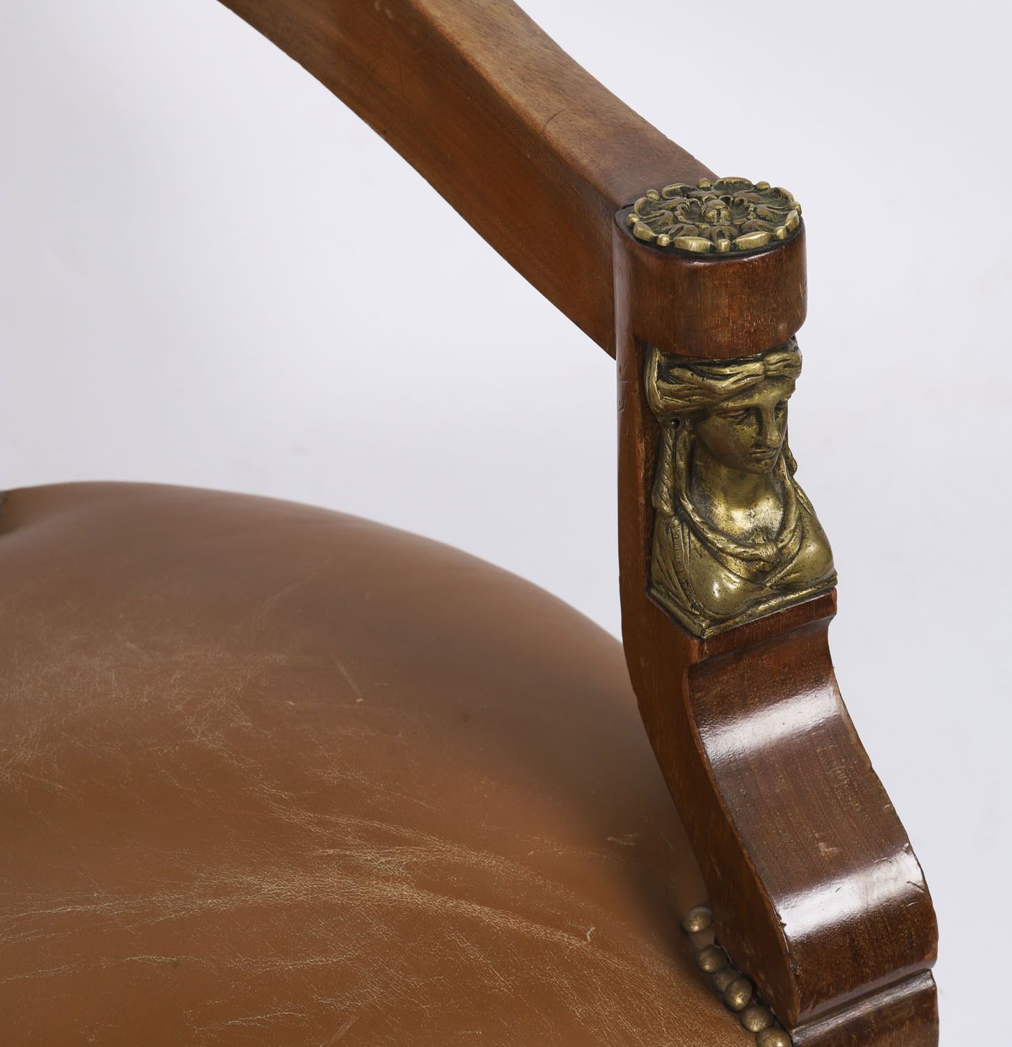photo furniture French Empire Revival Mahogany & Ormolu Mounted Armchair 19th C
