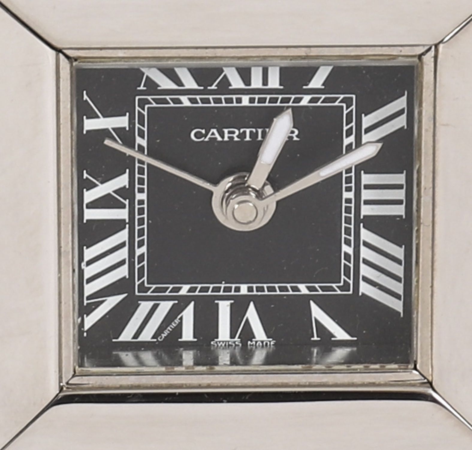 photo furniture Vintage Cartier Paris Cased Palladium Plated Alarm Clock C1990