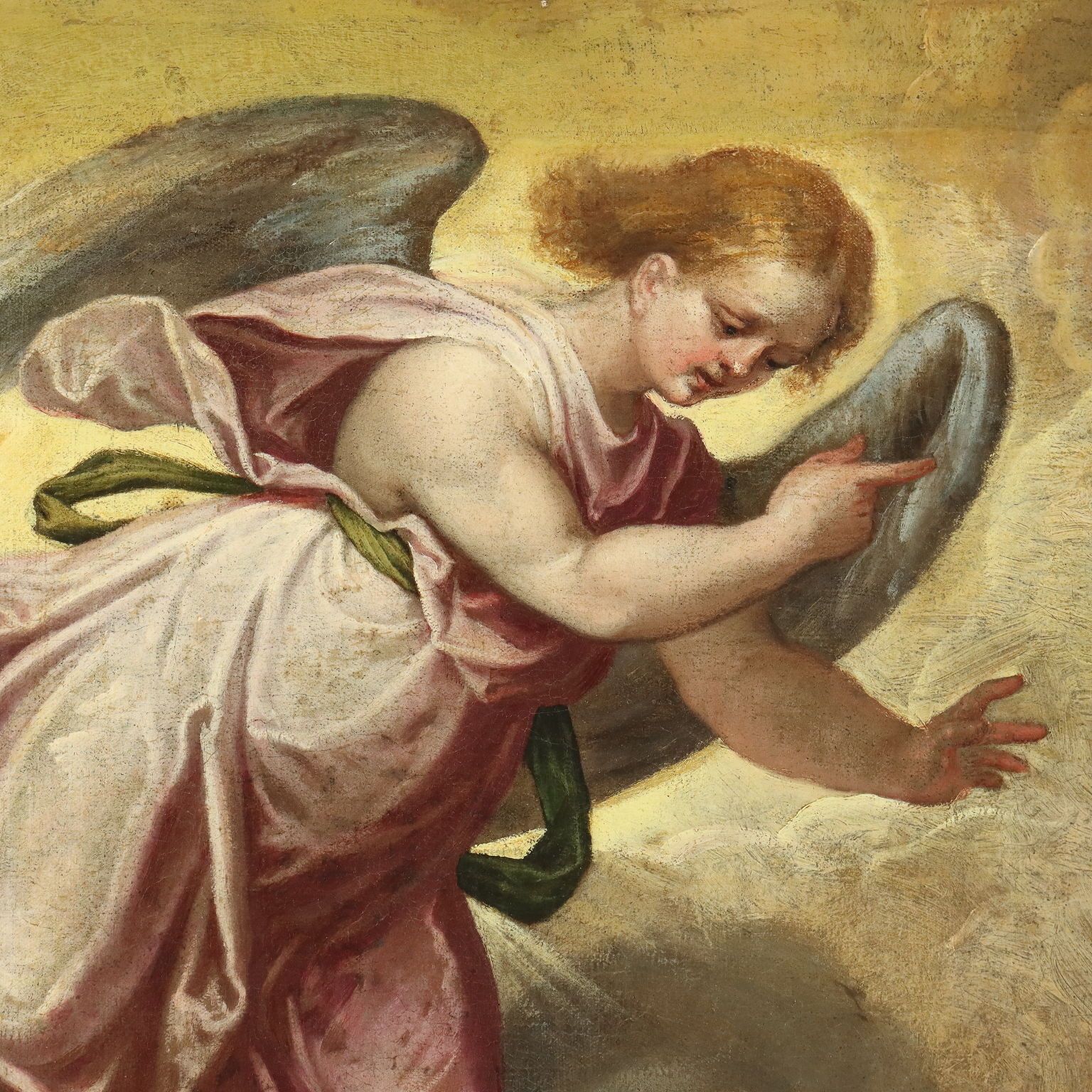 Antique Painting Saint Joachim And The Angel Oil On Canvas XVI Century photo 9480.0
