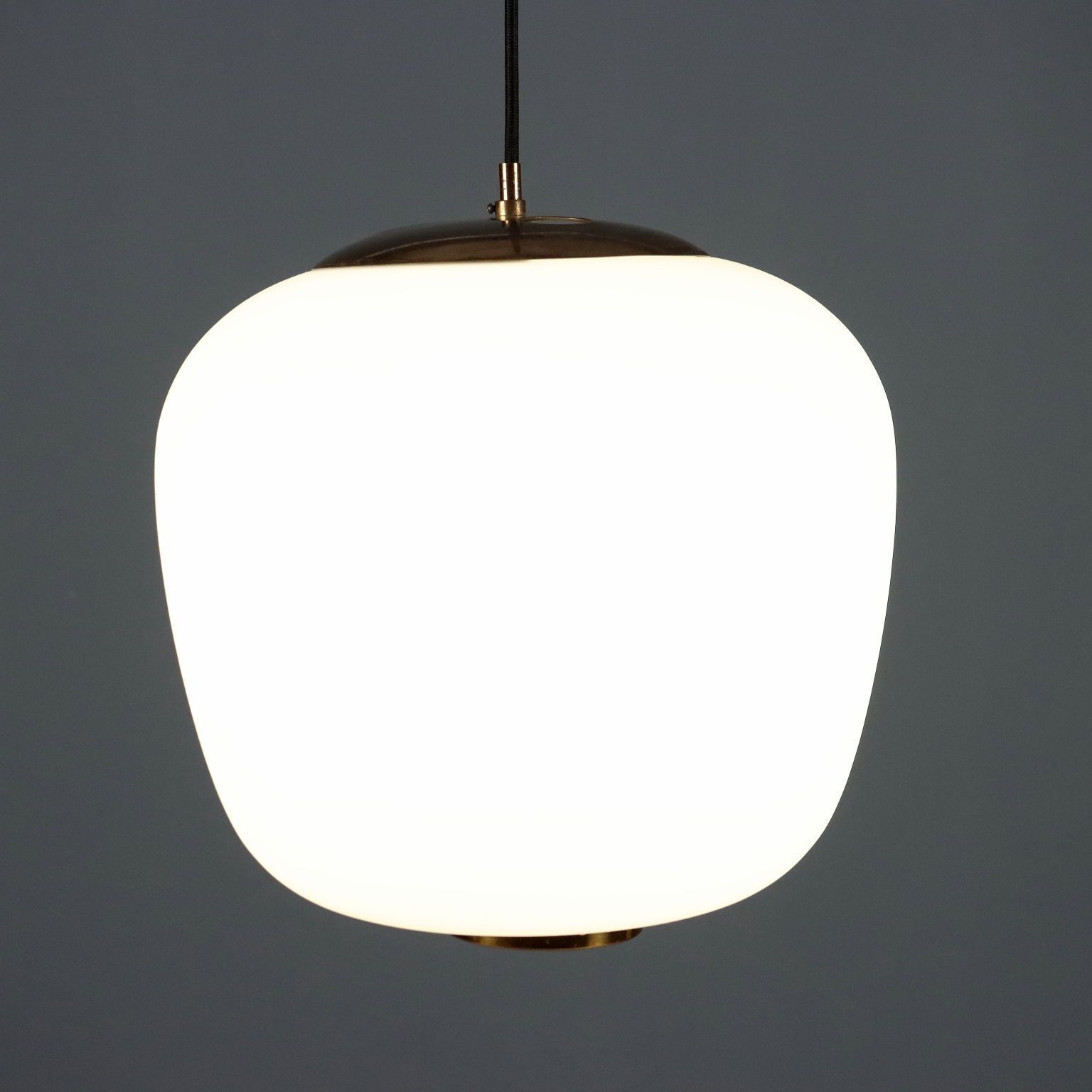 Vintage Stilnovo Lamp Opaline Glass Metal Design Italy 1960s photo for sale