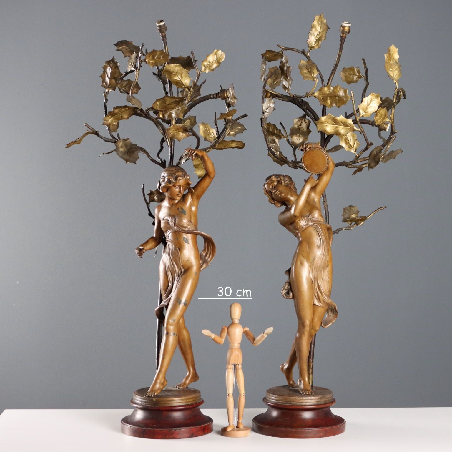 Antique Lamps Lacquered Metal Wood Italy XX Century photo furniture
