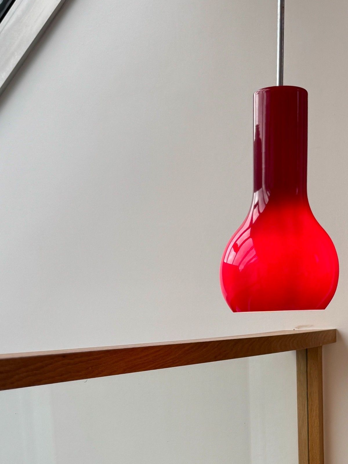 A Pair Of Firstlight 3332re Red Glass Pendant Lights photo 79.0