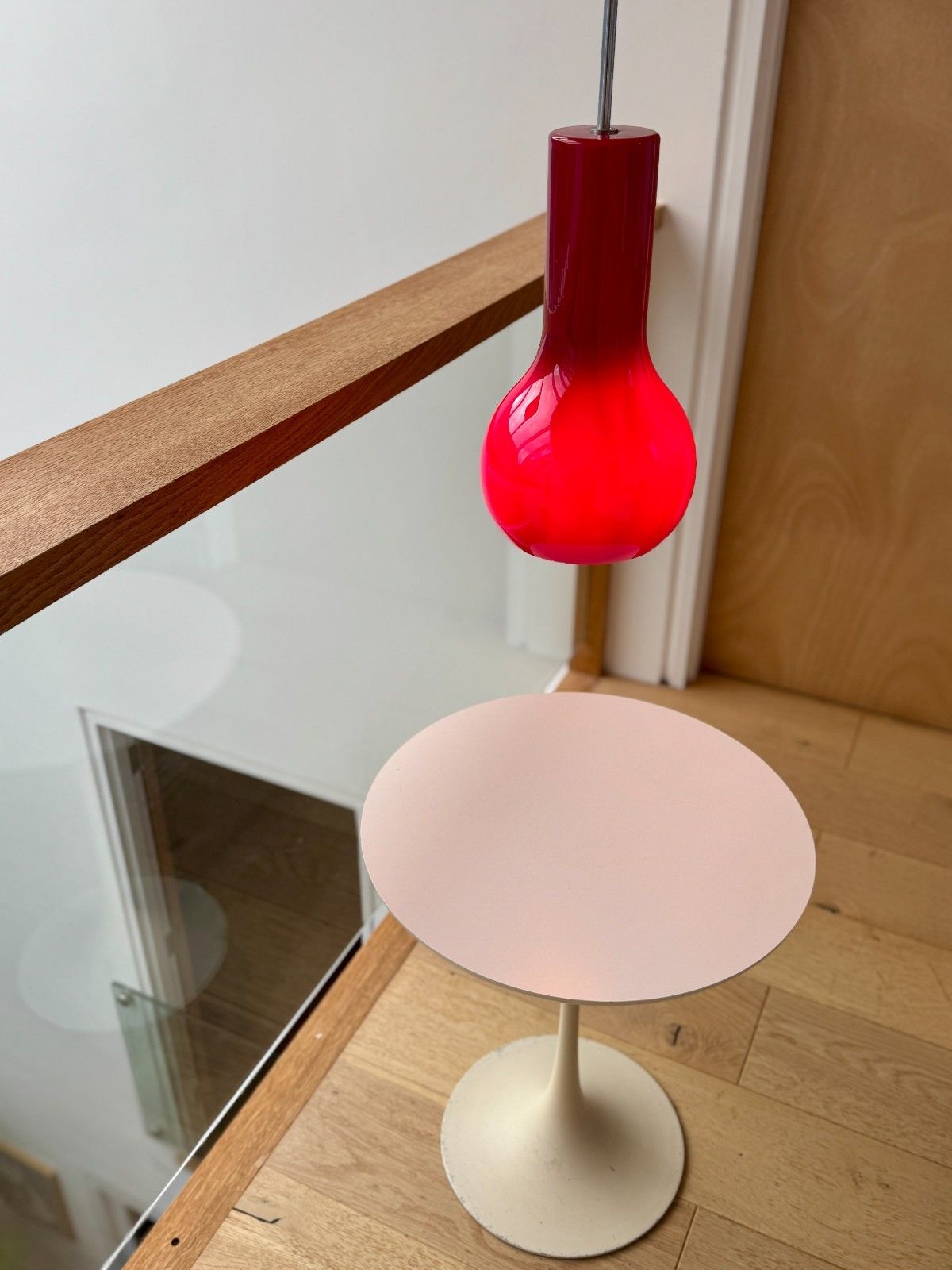 photo for sale A Pair Of Firstlight 3332re Red Glass Pendant Lights