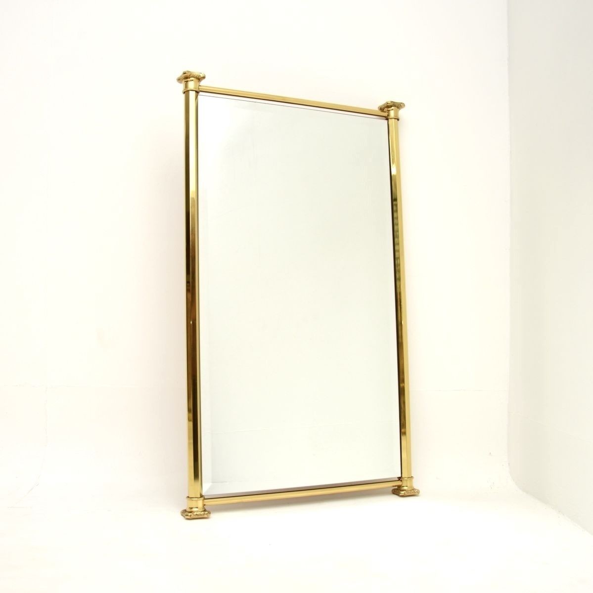French Vintage Brass Mirror, 1970s photo furniture