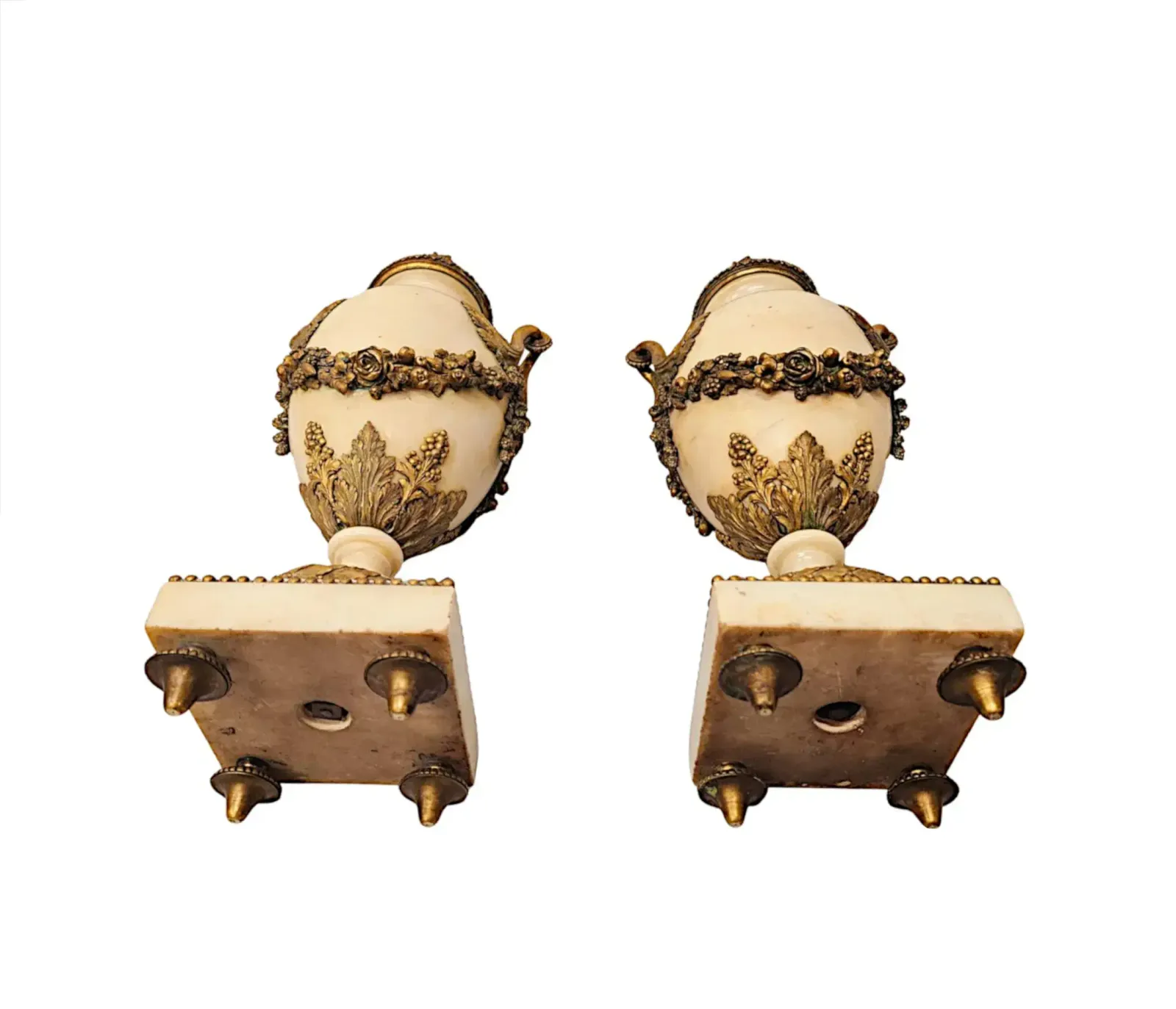 A Very Fine Pair Of 19th Century Large Size Marble Cassolettes With Ormolu Mounts photo buy
