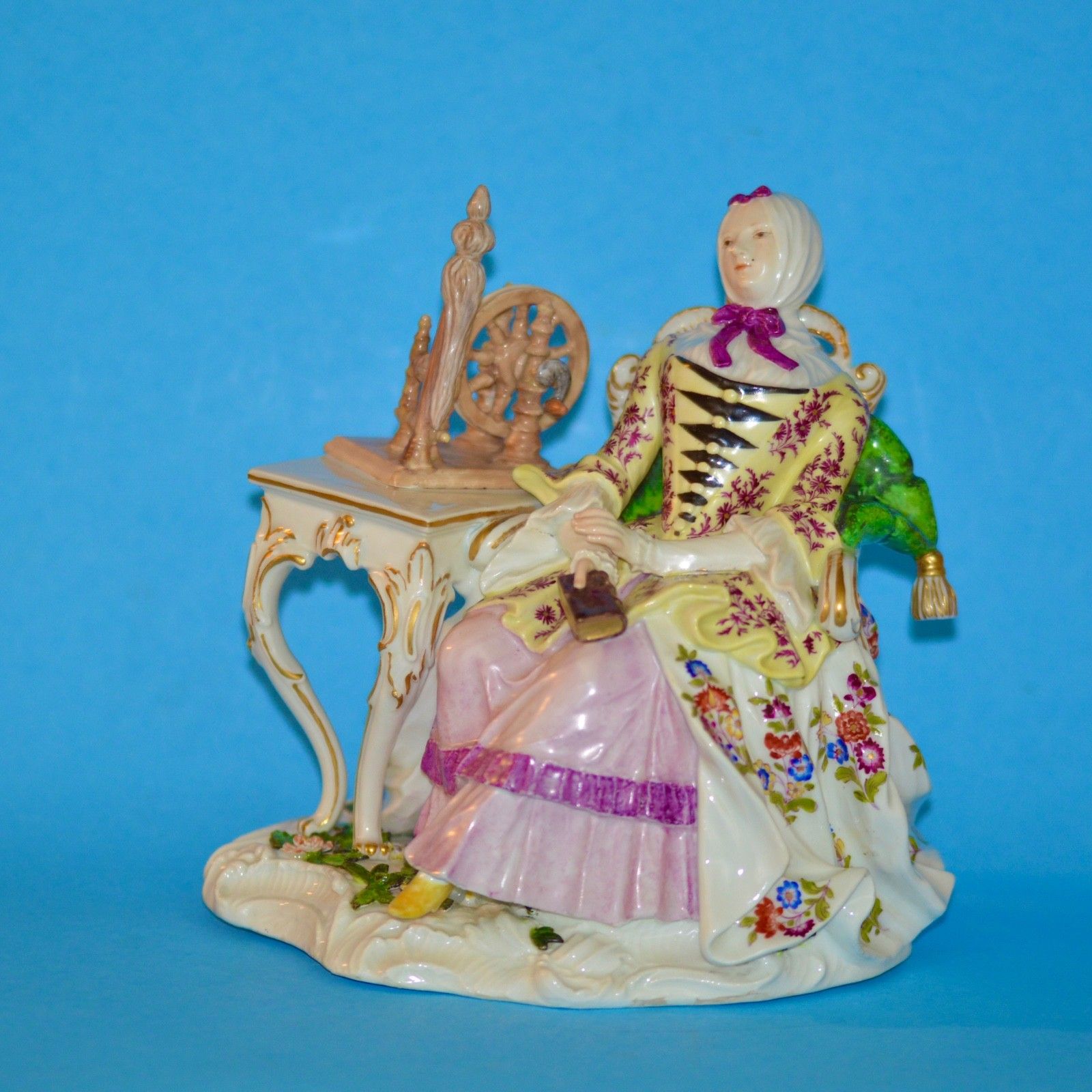 Meissen Porcelain Figure Of  Lady With Spinning Wheel  C1750