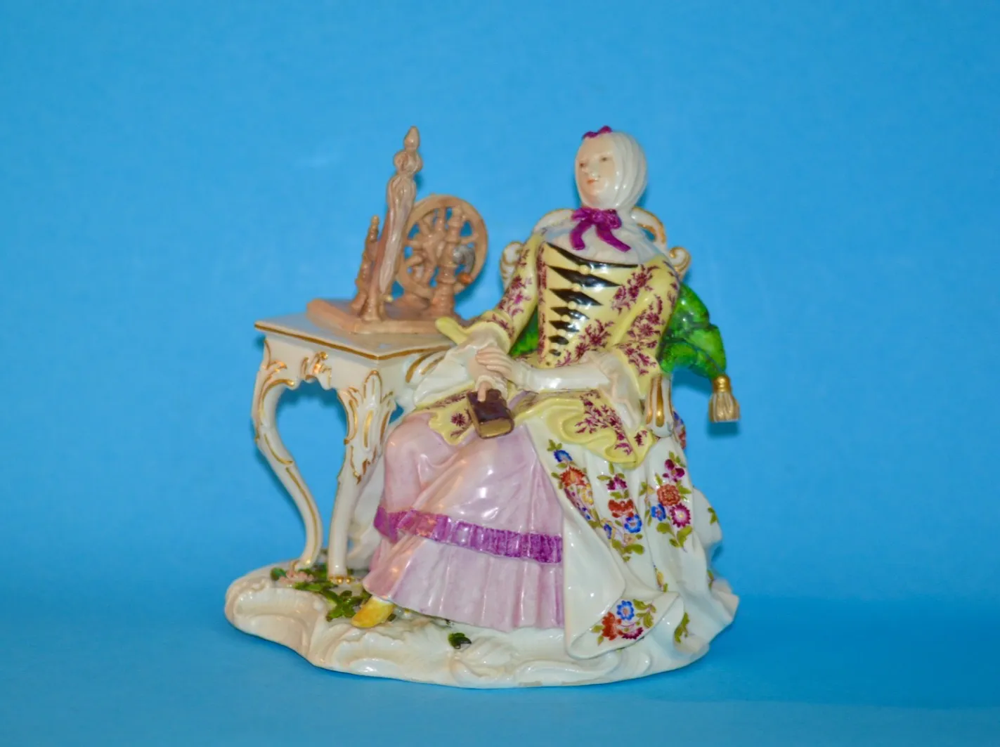 Meissen Porcelain Figure Of  Lady With Spinning Wheel  C1750 photo furniture