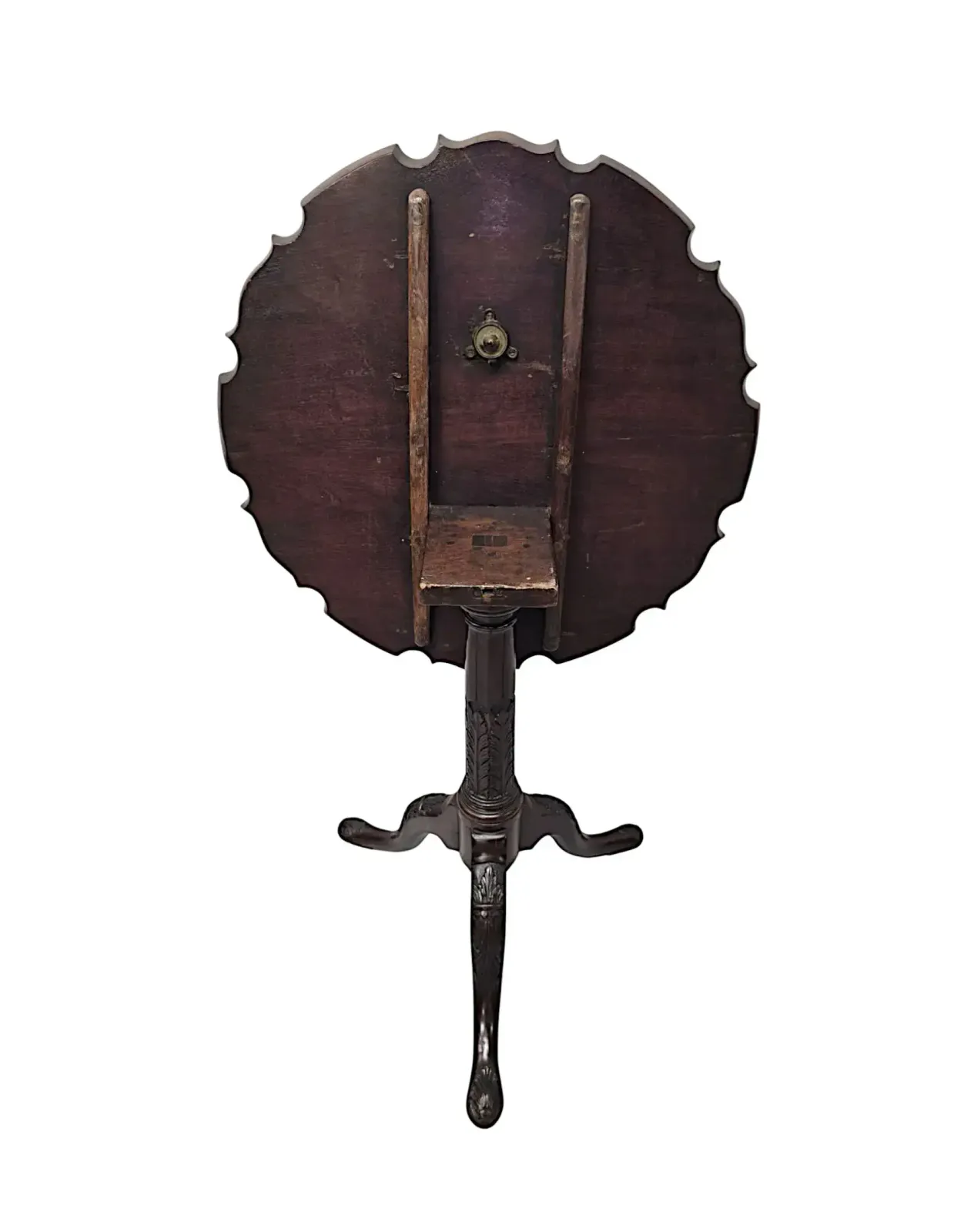 A Very Rare Georgian Irish Flip Top Table With Pie Crust Top photo vintage