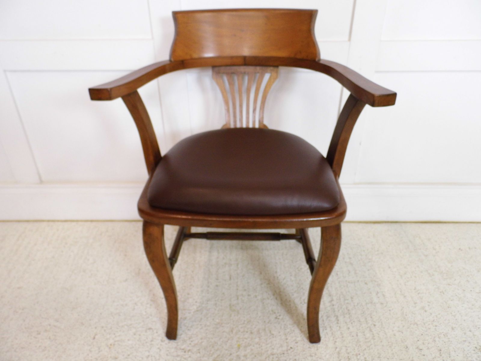 Antique Vintage Captains Mahogany Ex Raf Desk Office Chair Grv 1920s photo vinterior