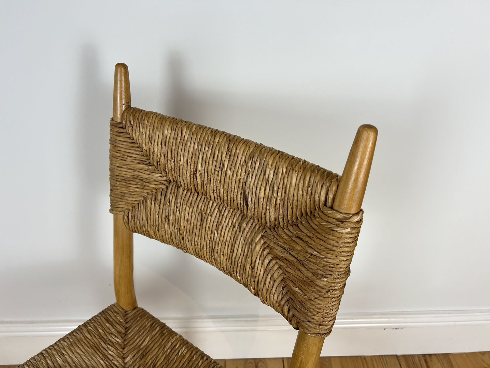 Vintage Mid Century Rush Dining Chairs, Charlotte Perriand Style, C.1960 70   2 Available photo buy