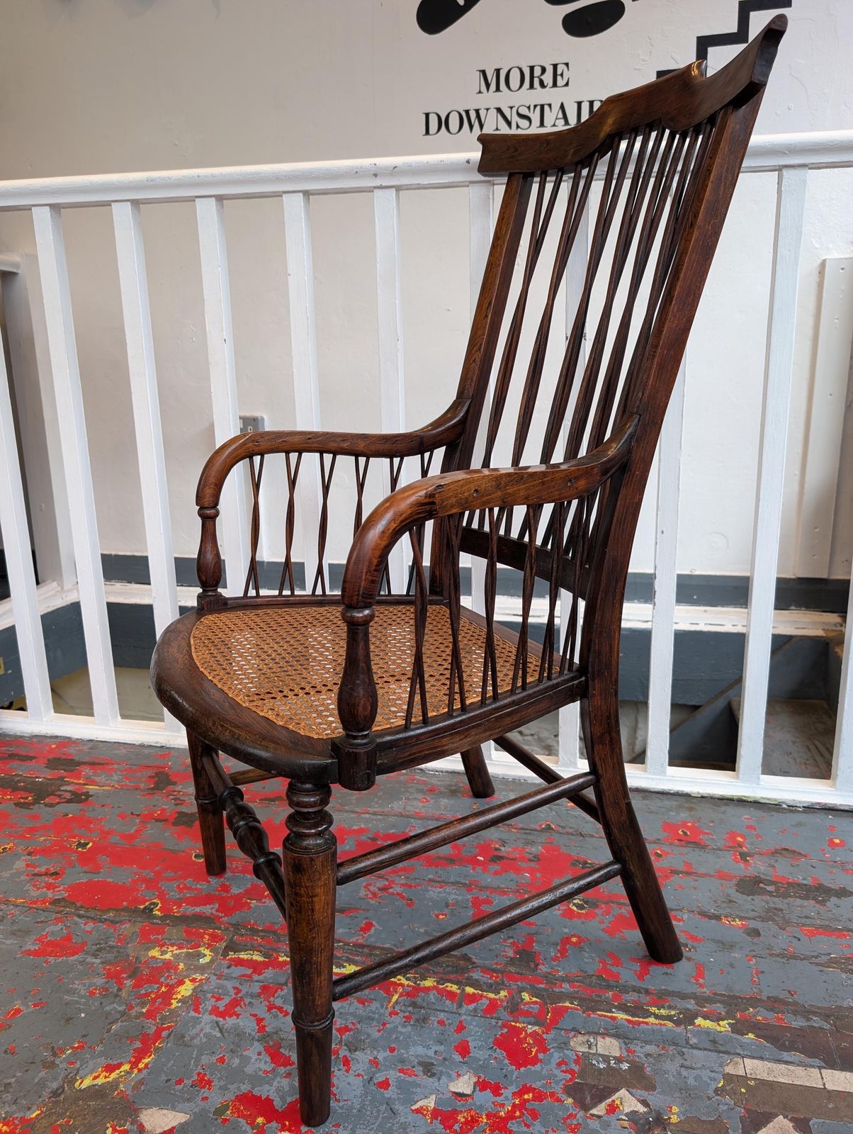 19th Century Regency Era Open Armchair In Simulated Rosewood & Rattan. photo Furniture