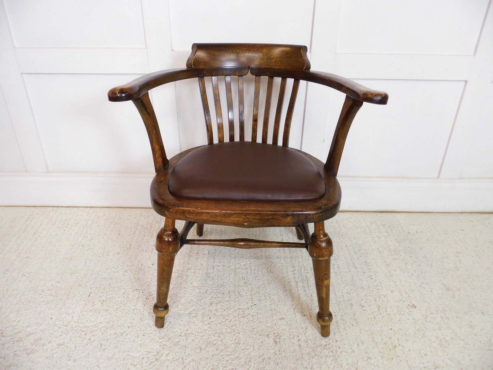 Furniture Vintage Ex Raf Oak Captains Desk Armchair By R H Mines Grv High Wycombe photo