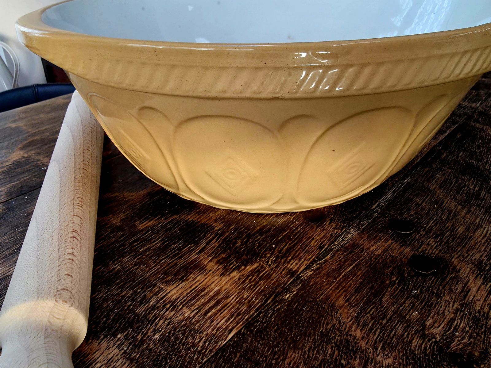 Large And Iconic, Antique Farmhouse Mixing Bowl 'The Gripstand' By Tg Green, England photo 99.0