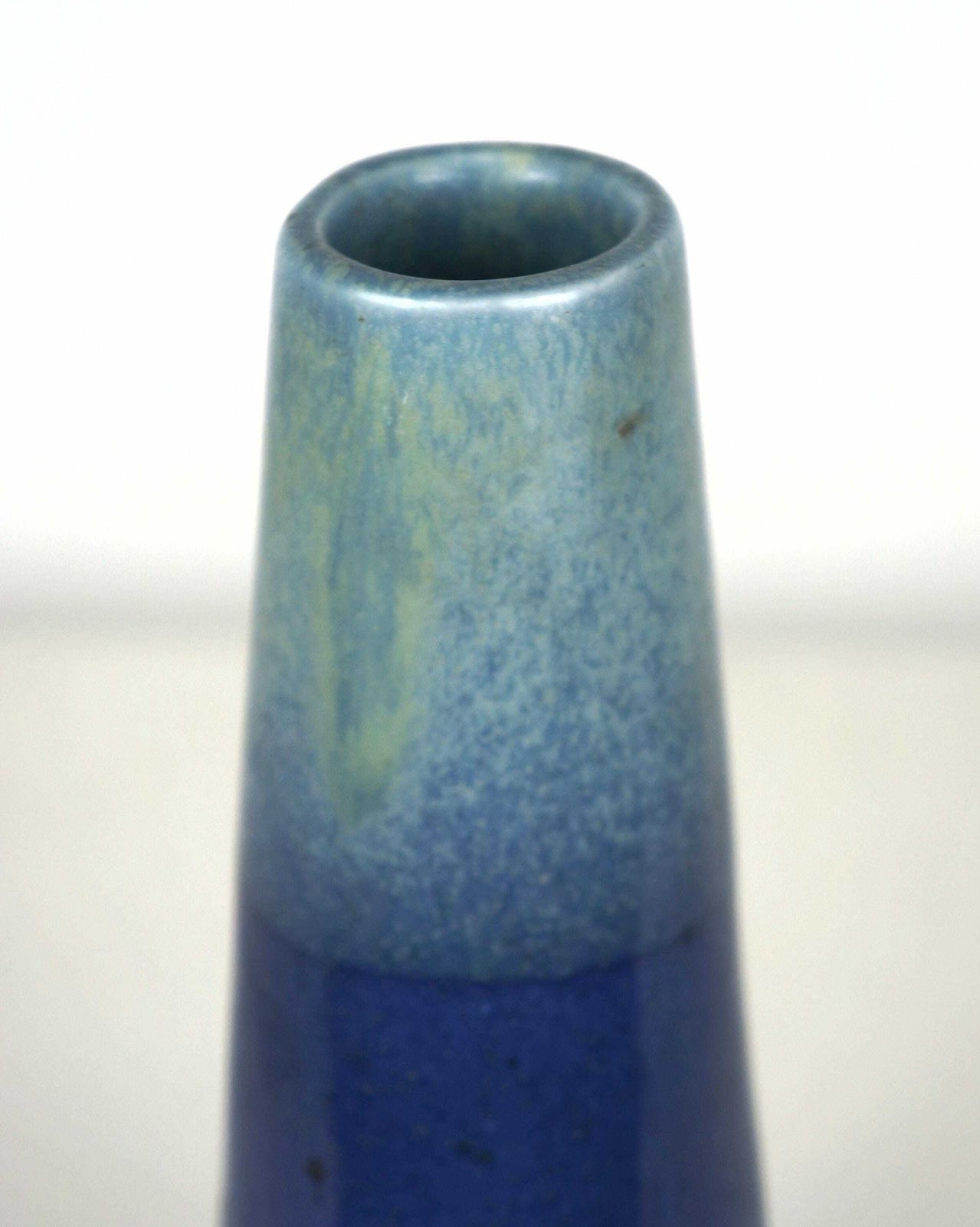 Two Blue Glazed Mid Century Studio Pottery Ceramic Vases photo for sale
