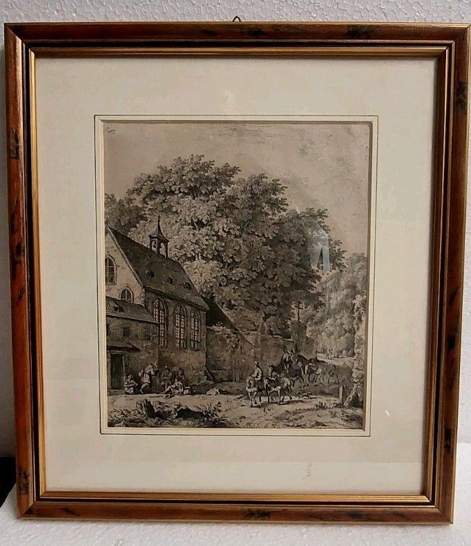 Kobell Frrdinand Von Chapel In The Forest Etching Mid 18th Century