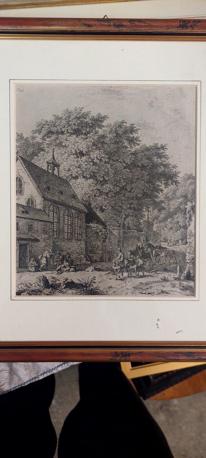 108.0 Kobell Frrdinand Von Chapel In The Forest Etching Mid 18th Century photo