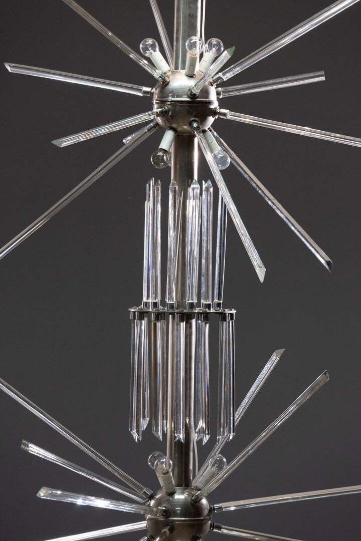 Lighting Floor Lamp By René Roubíček, Nový Bor, Glass & Metal, 1960s photo