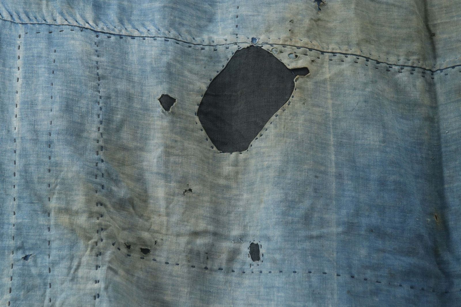 Textiles Early 20th Century Japanese Indigo Dyed Cotton Furoshiki Boro photo